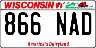 WI license plate 866NAD