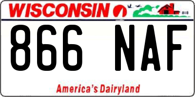 WI license plate 866NAF