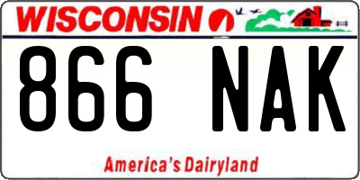 WI license plate 866NAK