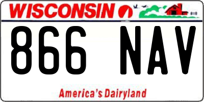 WI license plate 866NAV