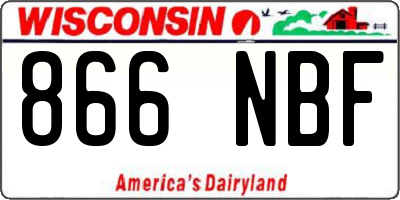 WI license plate 866NBF
