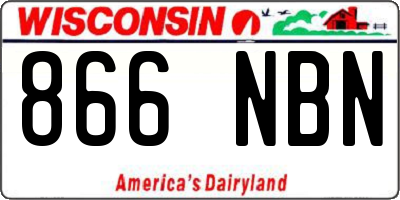 WI license plate 866NBN