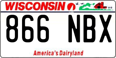 WI license plate 866NBX