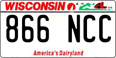 WI license plate 866NCC