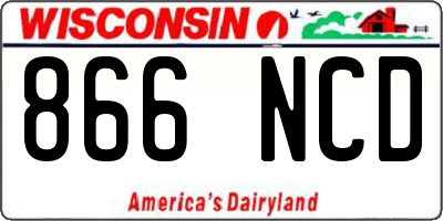 WI license plate 866NCD