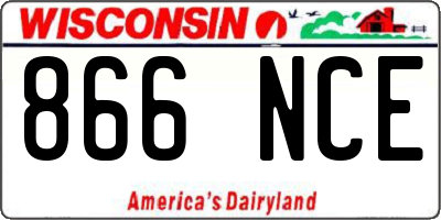 WI license plate 866NCE