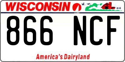 WI license plate 866NCF