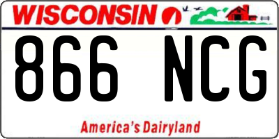 WI license plate 866NCG