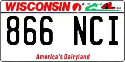 WI license plate 866NCI