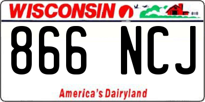 WI license plate 866NCJ