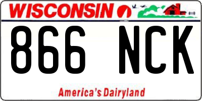 WI license plate 866NCK