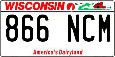 WI license plate 866NCM