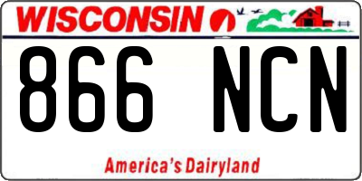 WI license plate 866NCN