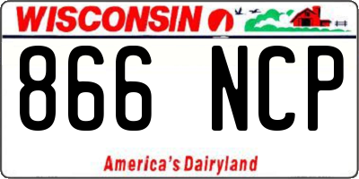 WI license plate 866NCP