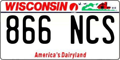 WI license plate 866NCS