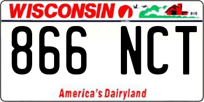 WI license plate 866NCT