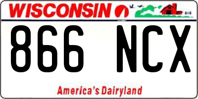 WI license plate 866NCX