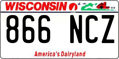WI license plate 866NCZ