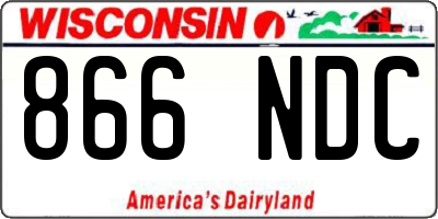 WI license plate 866NDC