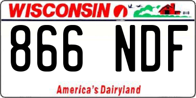 WI license plate 866NDF