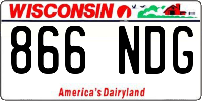 WI license plate 866NDG