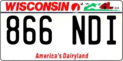 WI license plate 866NDI