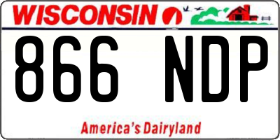 WI license plate 866NDP