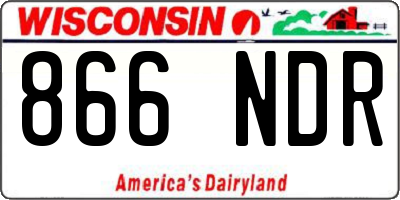 WI license plate 866NDR