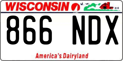 WI license plate 866NDX