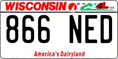 WI license plate 866NED