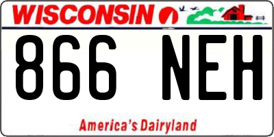 WI license plate 866NEH