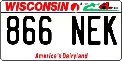 WI license plate 866NEK