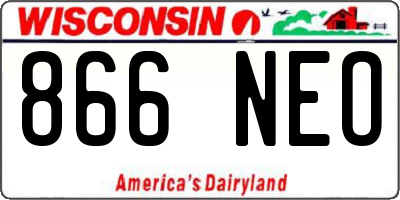 WI license plate 866NEO