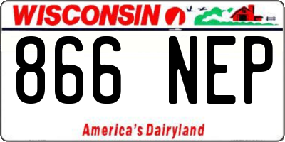 WI license plate 866NEP