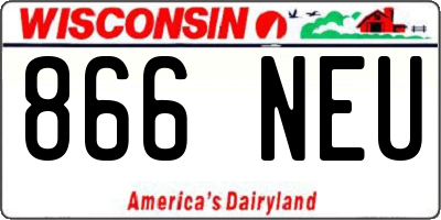 WI license plate 866NEU