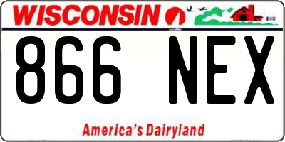 WI license plate 866NEX