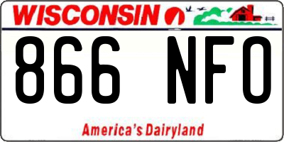 WI license plate 866NFO