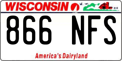 WI license plate 866NFS