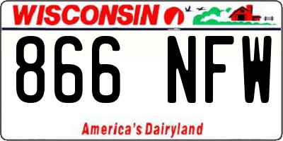 WI license plate 866NFW