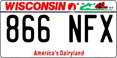 WI license plate 866NFX