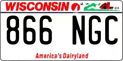 WI license plate 866NGC