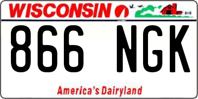 WI license plate 866NGK