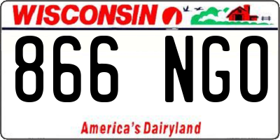 WI license plate 866NGO