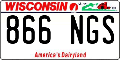 WI license plate 866NGS