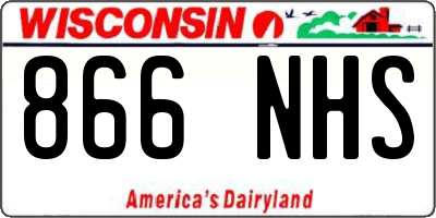 WI license plate 866NHS