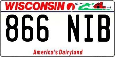 WI license plate 866NIB