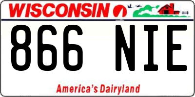 WI license plate 866NIE