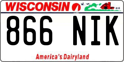 WI license plate 866NIK