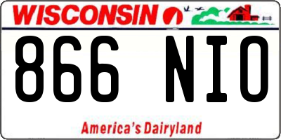 WI license plate 866NIO