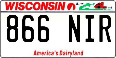 WI license plate 866NIR